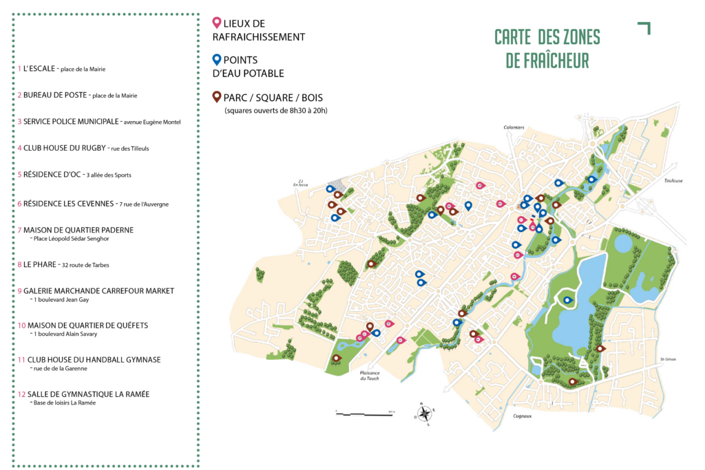 carte de tournefeuille avec les lieux rafraichis - Agrandir l'image, fenêtre modale