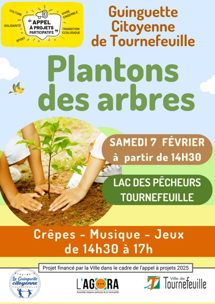 affiche guinguette plantons des arbres - Agrandir l'image, fenêtre modale