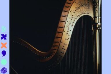 photo portrait d'une Harpe dorée, joliment illuminée de lumière