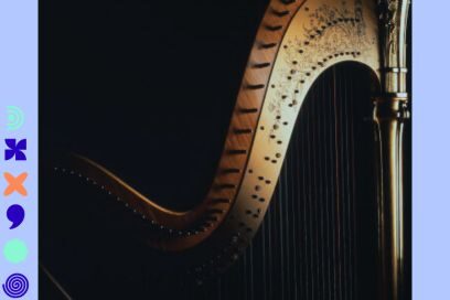 photo portrait d'une Harpe dorée, joliment illuminée de lumière - Agrandir l'image, fenêtre modale