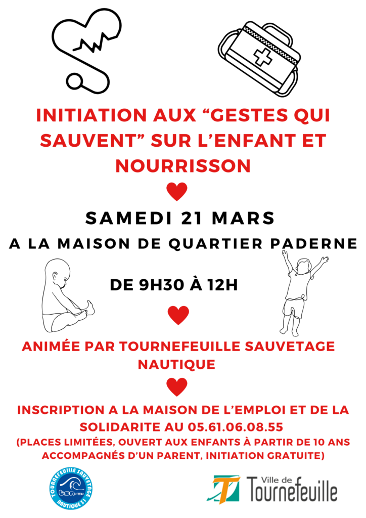 affiche fond blanc avec des illustrations relatives à la médecine et aux nourrissons et les infos textuelles retranscrites dans l'article - Agrandir l'image, fenêtre modale
