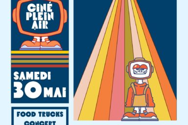 Affiche fond bleu du Printemps des jeunes, style un peu rétro, avec informations qu'on retrouve dans l'article