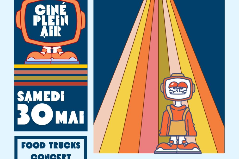 Affiche fond bleu du Printemps des jeunes, style un peu rétro, avec informations qu'on retrouve dans l'article