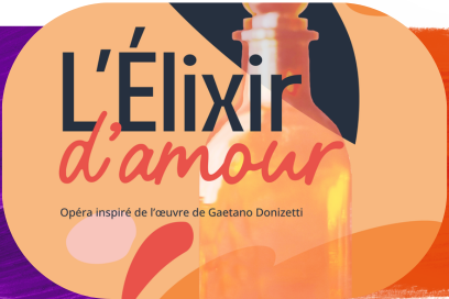 AFFICHE DU SPECTACLE SOUS FORME D'ILLUSTRATION STYLISEE EN COULEURS ORANGEES - Agrandir l'image, fenêtre modale