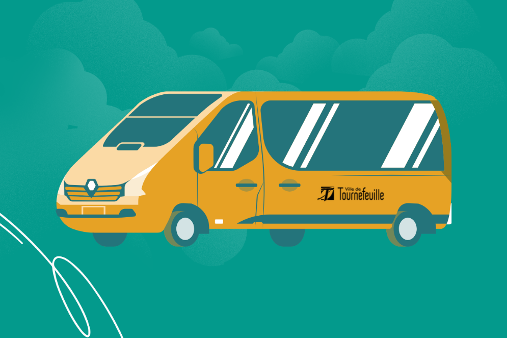 illustration de minibus sur fond vert