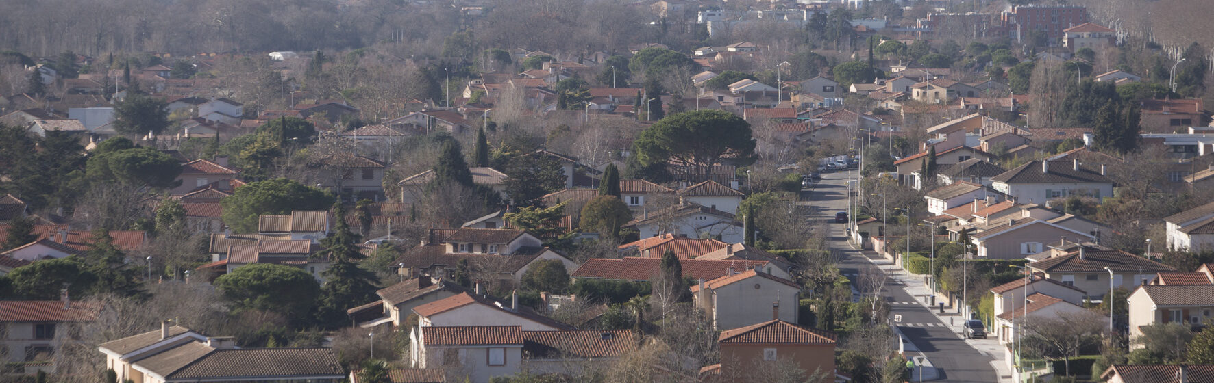 Vue de haut d'habitations