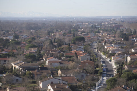 Vue de haut d'habitations