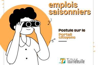 visuel fond blanc avec illustration de personne qui porte des jumelles