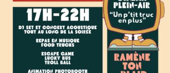 Affiche du Printemps des jeunes fond beige avec des encadrés en vert dans lesquels on retrouve les infos de programmation qu'on a dans le corps de l'article