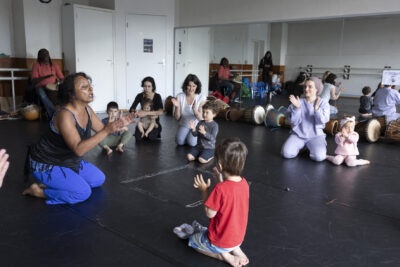 Séance parents enfants assis qui tournent les mains - Agrandir l'image 10 sur 31, fenêtre modale