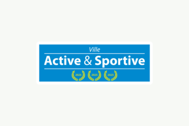 Logo Ville active et sportive avec fond bleu
