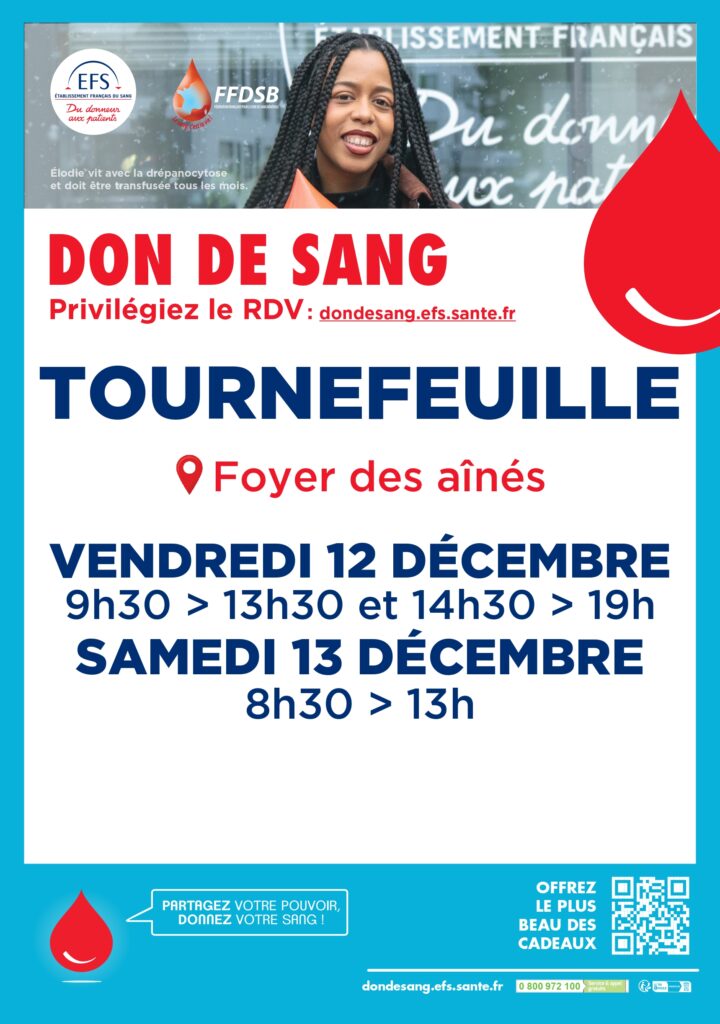 Affiche du don du sang avec les infos qu'on retrouve dans l'article - Agrandir l'image, fenêtre modale
