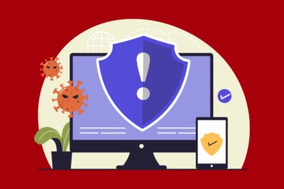 Illustration d'ordinateur avec bouclier de protection - Agrandir l'image, fenêtre modale